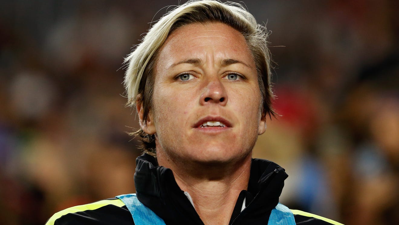 Abby Wambach of the United States warms up before taking the field against ...