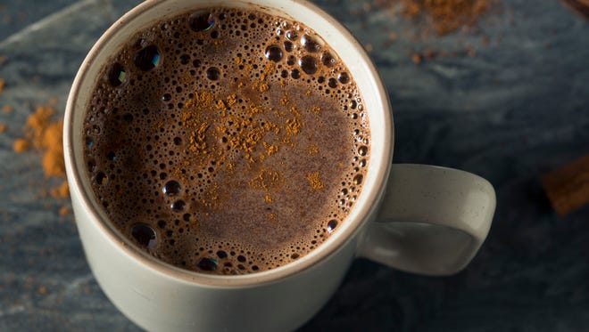 Homemade Mexican Hot Chocolate with Cinnamon.