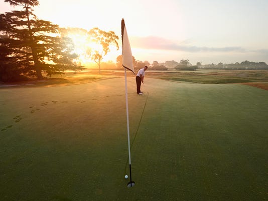 Resultado de imagem para In the game of golf, out-of-bounds or O. B. markers designate when a ball has gone out of play.