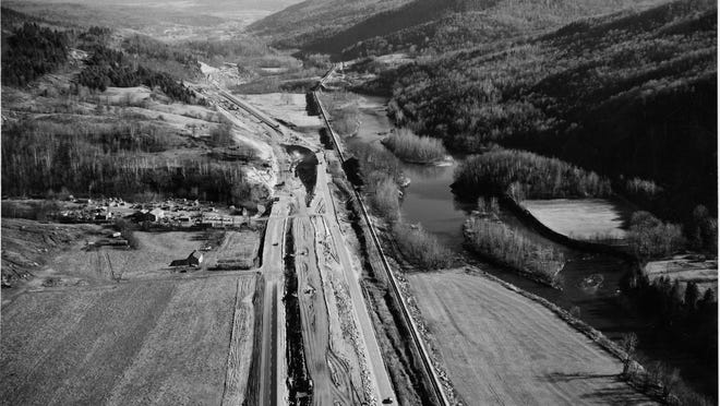 Aerial photo of Bolton area of Interstate 89 on Nov. 22, 1960.