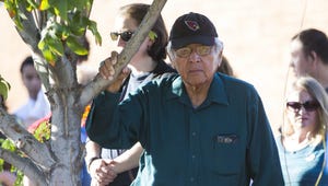 Former Navajo Nation President Peterson Zah waits to enter a rally for Democratic presidential nominee Hillary Clinton at ASU on Nov. 2, 2016.