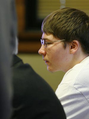 Brendan Dassey listens to testimony April 19, 2007, at the Manitowoc County Courthouse in Manitowoc.