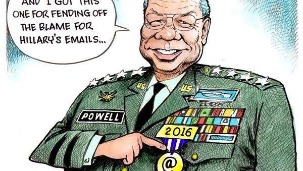 Dave Granlund Colin Powell medal cartoon