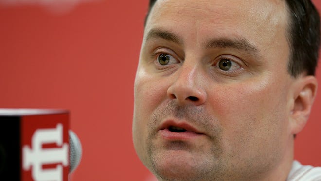 FILE – Archie Miller addressed IU alumni at an event in New York City on Tuesday.