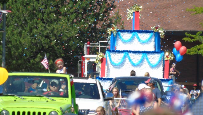 With a giant, confetti-shooting cake, Benefis Health System celebrates the birthday of the USA and the hospital's own 125th birthday during the Great Falls Fourth of July parade.