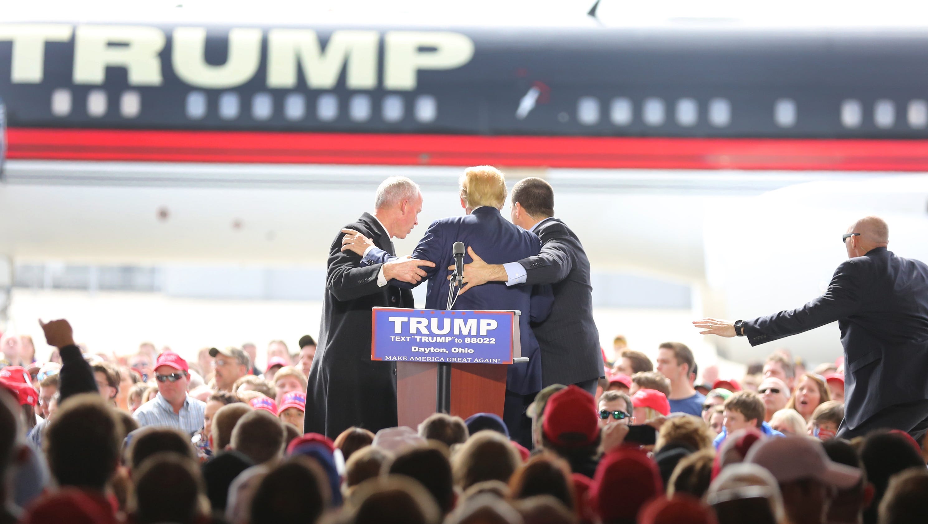 Donald Trump supporters rally at Dayton Airport