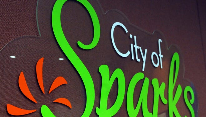 The City of Sparks logo at city hall April 12, 2010. Sparks city officials accepted a grant of $29,700 to help low income families use a child care program in Sparks