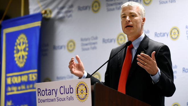 South Dakota Attorney General Marty Jackley discusses Marsy's Law and Initiated Measure 22 during the Sioux Falls Downtown Rotary on Monday at the Holiday Inn City Centre in downtown Sioux Falls. 