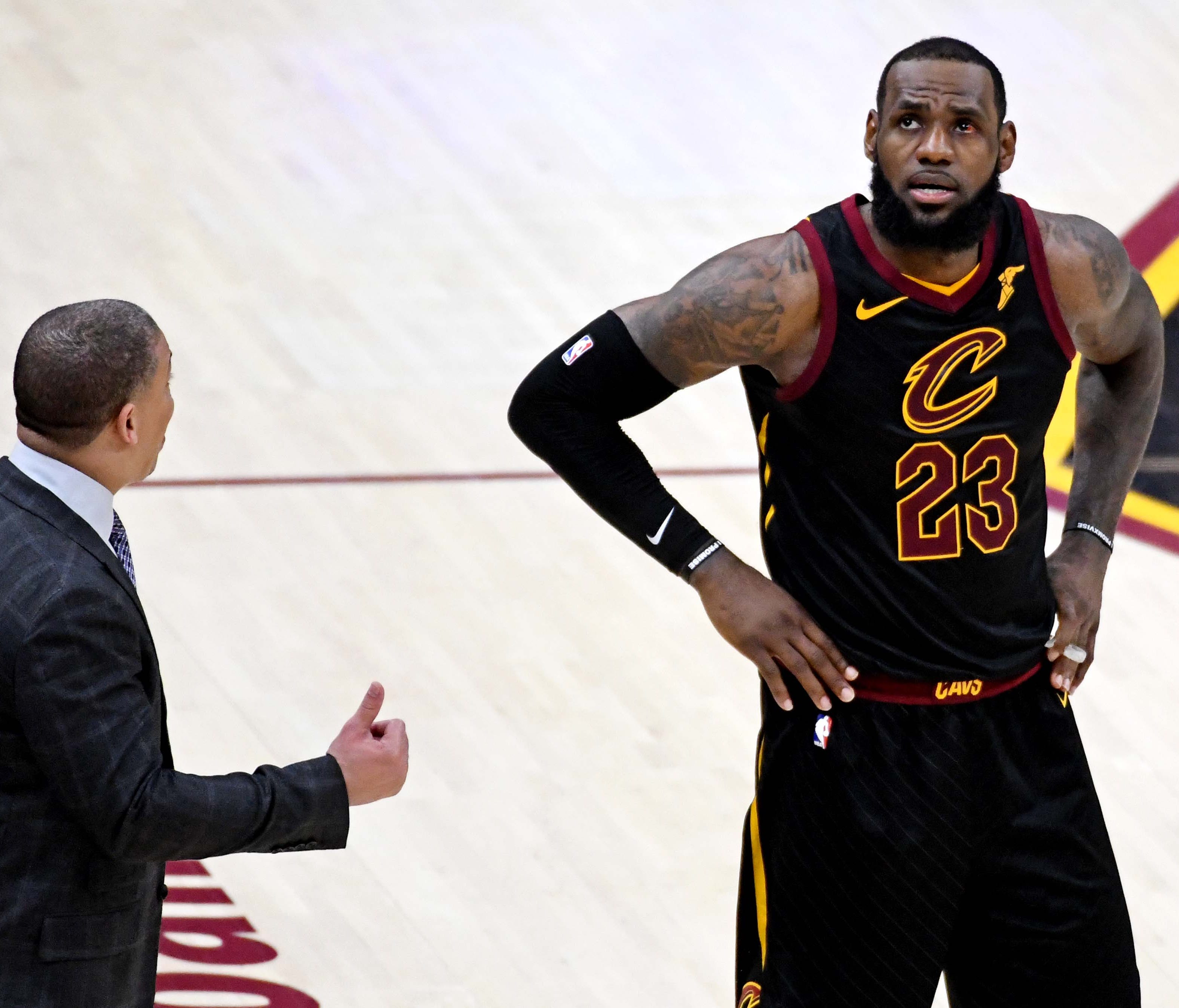 Cleveland Cavaliers forward LeBron James during the fourth quarter in Game 3 of the 2018 NBA Finals.
