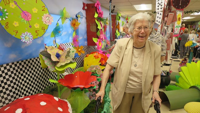 The theme for McAuley Hall Healthcare Center's summer flower show this year was "Alice in Wonderland."