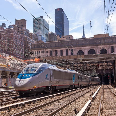 Acela Express trains that can reach 150 mph. This 