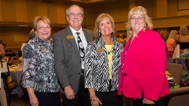 At the luncheon, from left, are Sue Pittman of Ms. Sue’s MedSpa; Vol State President Jerry Faulkner; Vol State Vice President for Resource Development Karen Mitchell; Susan Peach of Sumner Regional Medical Center.