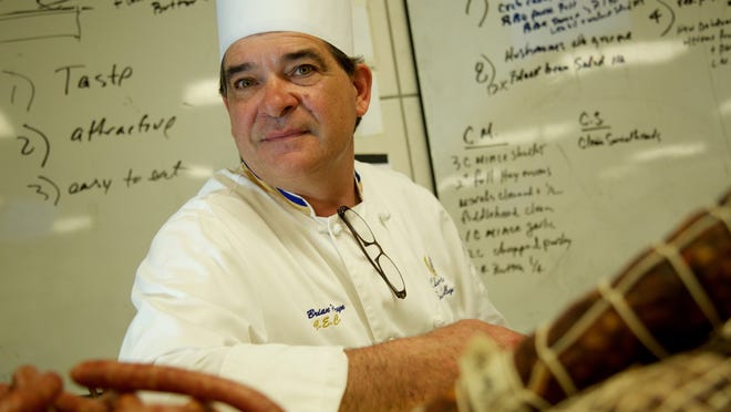 Chef Brian Polcyn, 55, of Milford has sold his Forest Grill restaurant and plans to pursue other businesses, including charcuterie. He teaches a class in charcuterie at Schoolcraft College last week.