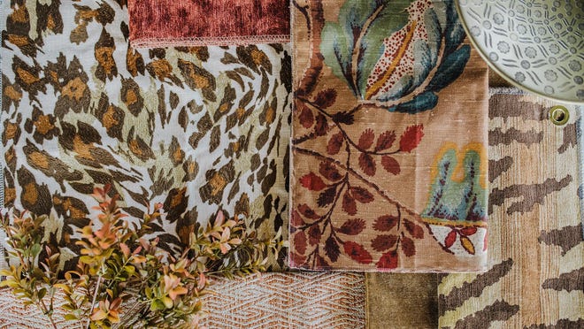 Full of spice and foliage (and animal print), this fabric pairing uses the autumn color palette we know and love.