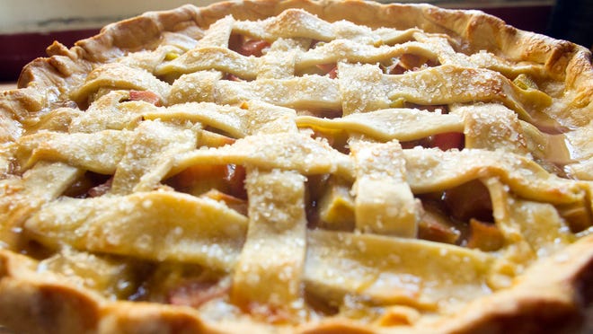 
Rhubarb pie is seen on Sunday.
