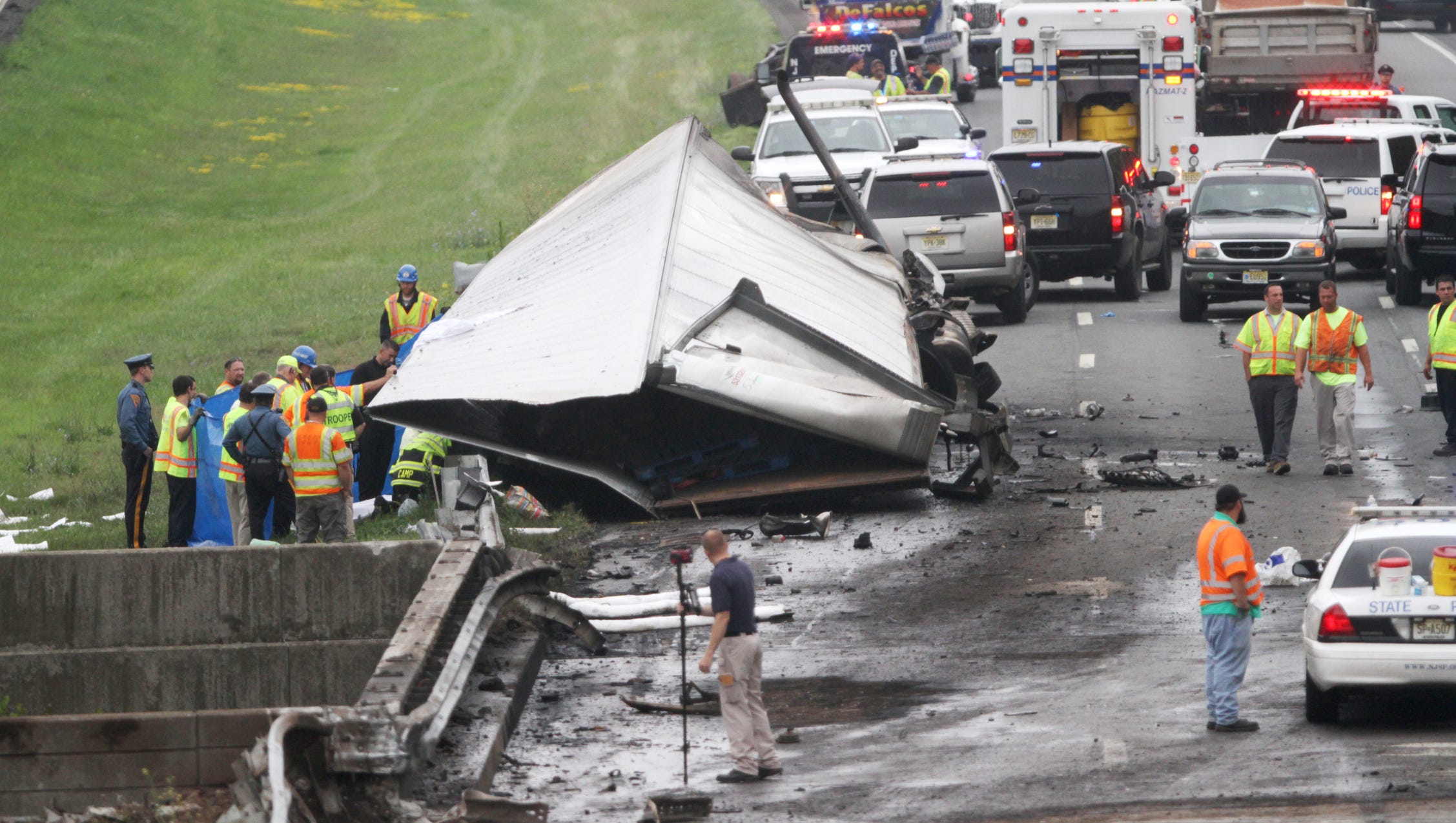 Route 78 traffic still backed up 11 hours after fiery fatal crash