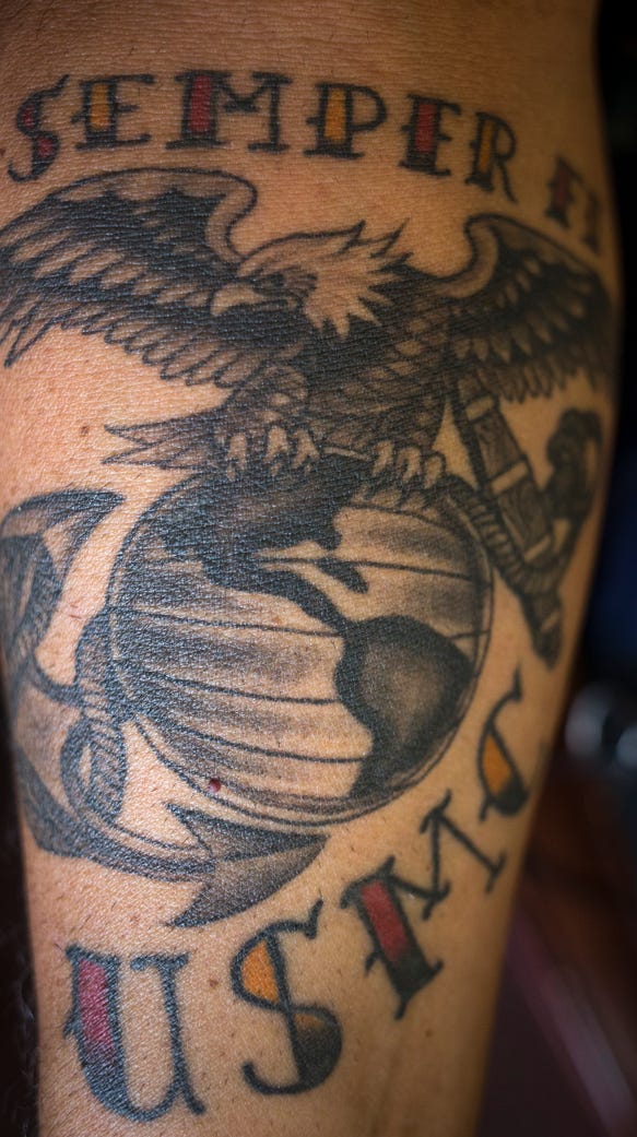 Marine vet quits his job over 'Semper Fi' tattoo, finds ...
