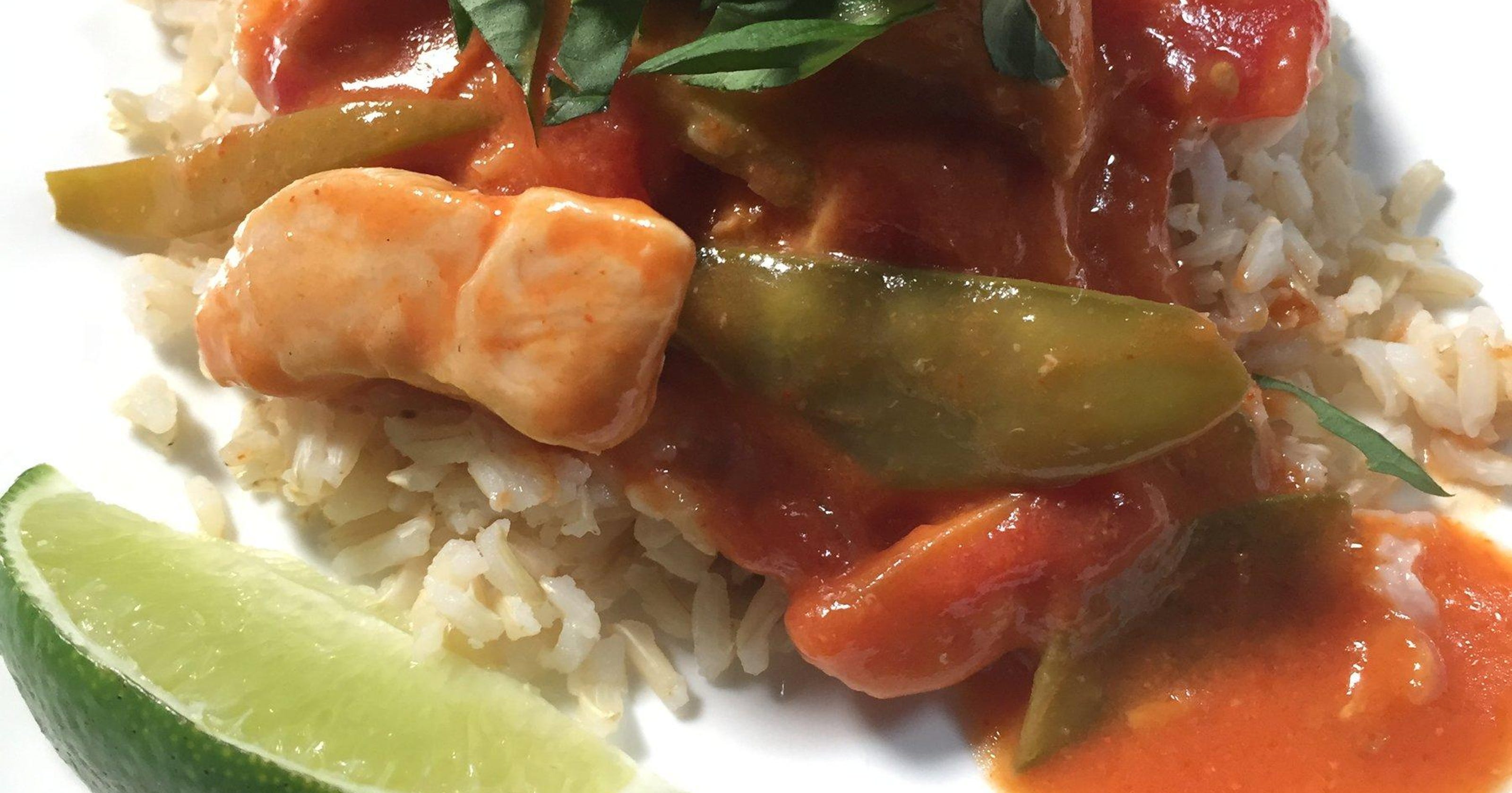 Light coconut milk trims fat, calories from curried chicken