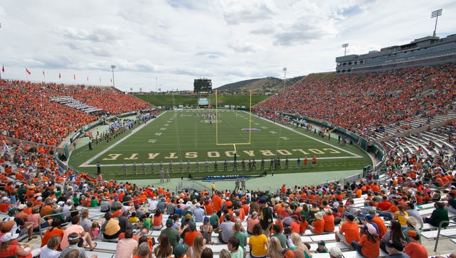 Fans watch Colorado State University take on Savannah State at Hughes Stadium Saturday, September 5, 2015. 