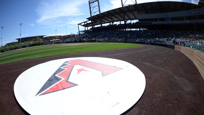A general view before the start of the game between the Los Angeles Dodgers and the Arizona Diamondbacks at Salt River Fields at Talking Stick in 2014.