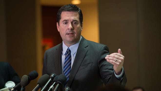 In this March 2017 file photo, House Intelligence Chairman Devin Nunes, R-Calif., takes questions from reporters in Washington, D.C.
