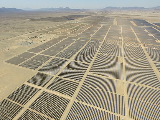 Solar panels soak up the sun at the Blythe and McCoy