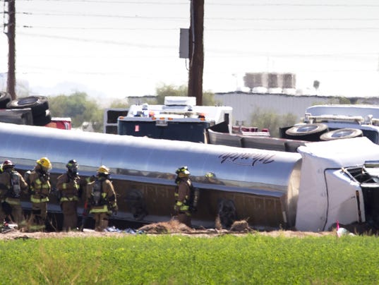 Tanker truck rollover