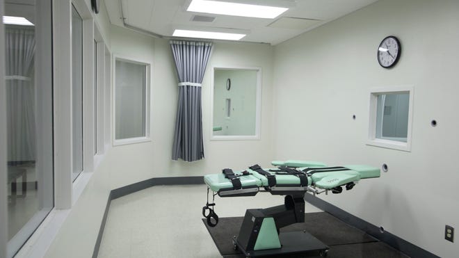 The death chamber of California's lethal injection facility at San Quentin State Prison, north of San Francisco.
