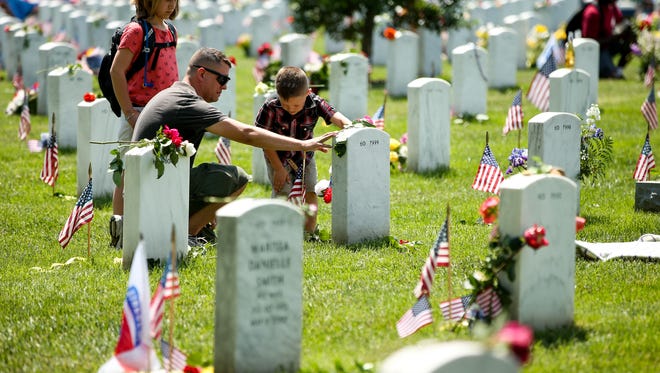 Arlington cemetery on Memorial Day.