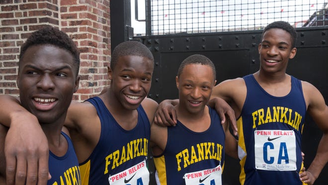 The winning Franklin boys 4x100: Mario Heslop, Chris Jenkins, Tyler Howard and Nile Uzzell.