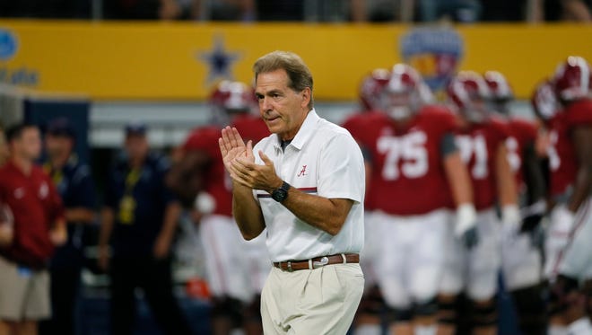 Alabama head coach Nick Saban wants to see steady improvement from his team.