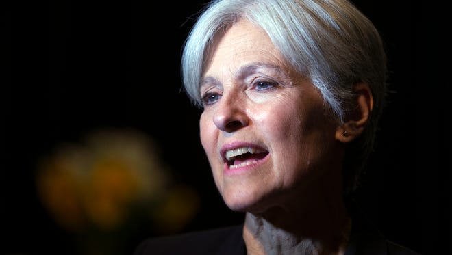 In this Oct. 6, 2016 file photo, Green party presidential candidate Jill Stein meets her supporters during a campaign stop at Humanist Hall in Oakland, Calif. Green Party-backed voters dropped a court case Saturday night, Dec. 3, 2016, that had sought to force a statewide recount of Pennsylvania's Nov. 8 presidential election, won by Republican Donald Trump, in what Green Party presidential candidate Stein had framed as an effort to explore whether voting machines and systems had been hacked and the election result manipulated. (AP Photo/D. Ross Cameron)