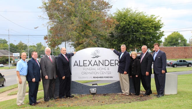 Sign installation at Alexander Funeral Home