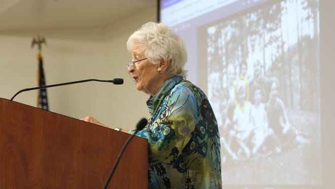 Mary Wygodski, a 92-year-old survivor of the Holocaust spoke to Leon Ciunty Schools teachers Monday as part of the district's annual Holocaust workshop.