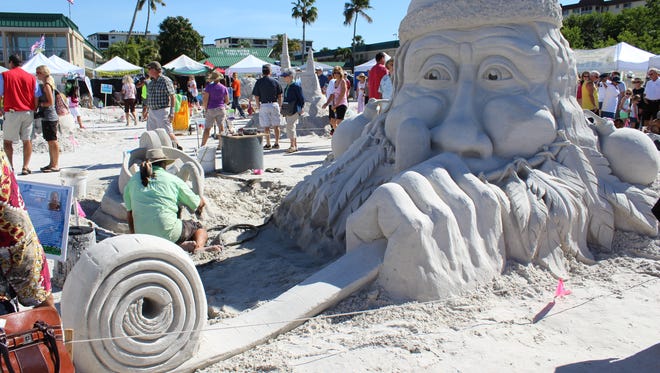 Master sand sculptors sometimes employ humor or whimsy in their sculpture themes.