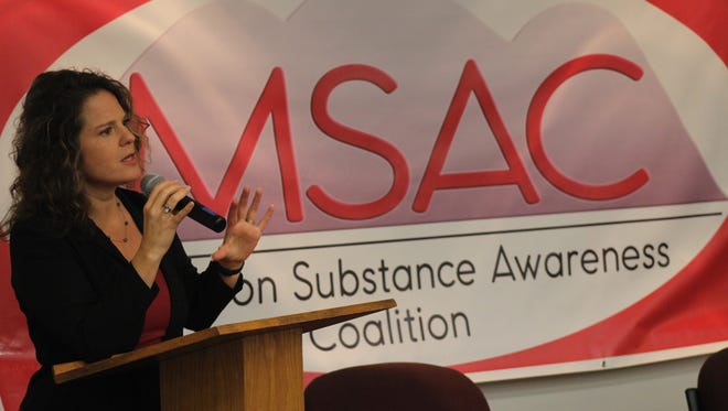Heather Sharp, director of the Madison Substance Awareness Coalition, addresses the groups effort to combat the nationwide opioid epidemic in Madison County.