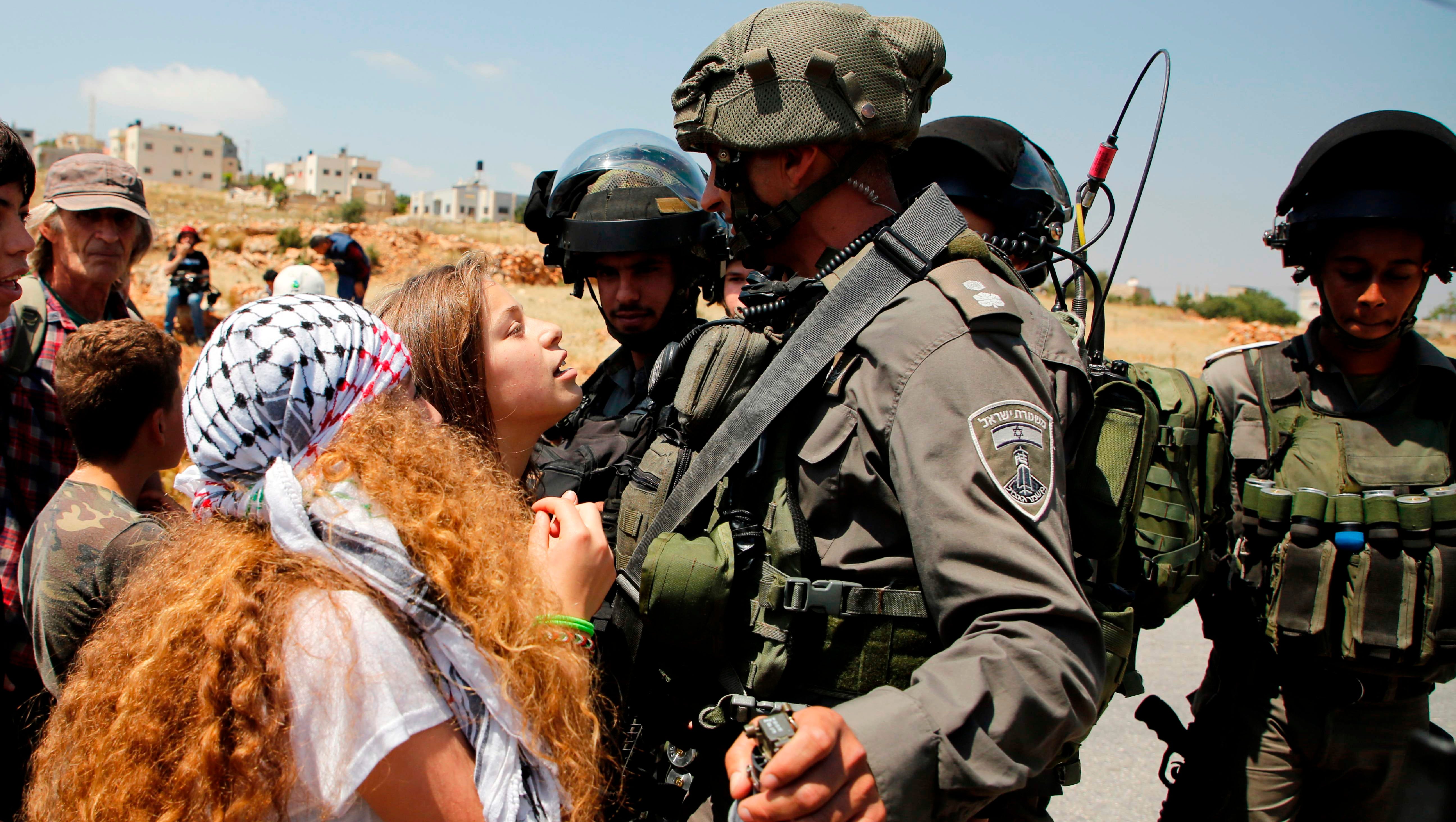 ahed tamimi israel arrests palestinian girl over soldier slapping