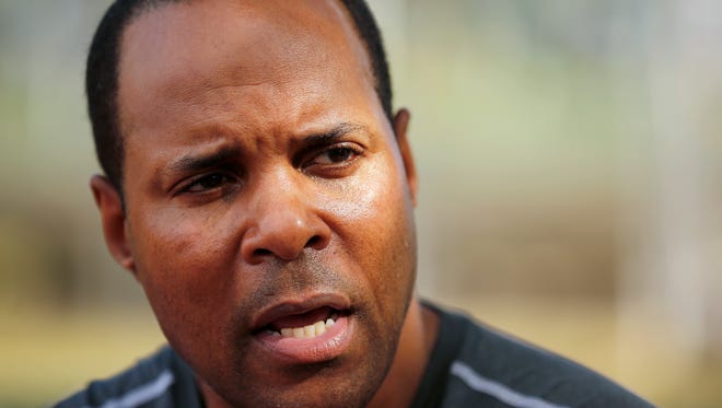 MLB Hall of Famer Barry Larkin talks during an interview at the ESPN Wide World of Sports Complex in Orlando, Fla., on Friday, Dec. 8, 2017.
