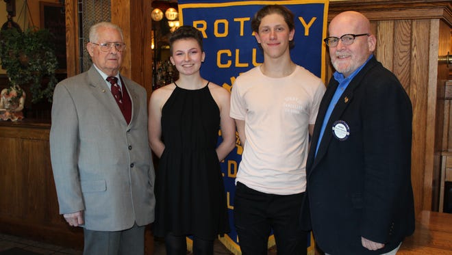 The Rotary Club of Red Lion - Dallastown is proud to announce the January Students of the Month from both Dallastown and Red Lion Senior High Schools. Students were recognized at the Club's January 18 meeting.Pictured from left are Club member Vernon Tyson, Red Lion students Abbot Brandt and Cameron Czerwinski and Club member George Flickinger.
