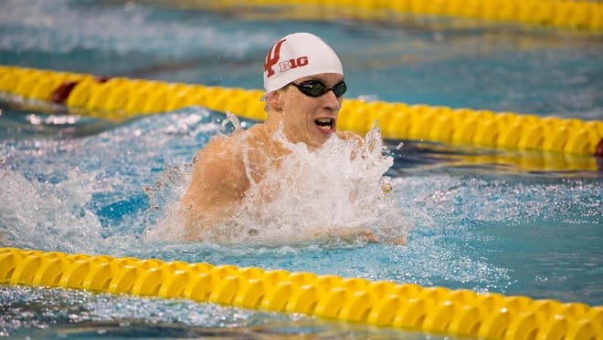 FILE – Ian Finnerty continued IU's dominance in the breaststroke.