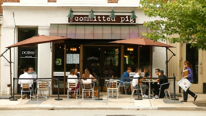 The Committed Pig restaurant, Downtown Morristown. June 6, 2018. Morristown, NJ