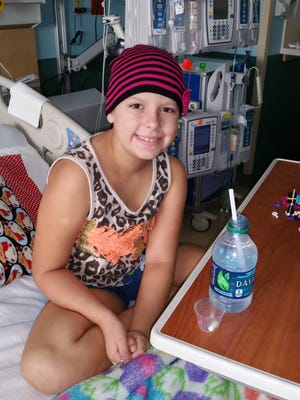 Ruby Jo Detzel underwent a bone marrow transplant to save her life.
