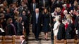 The Trumps arrive for a National Prayer Service at