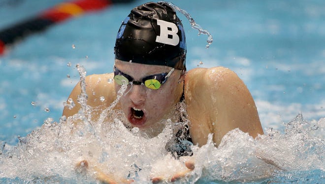 Lilly King in the 100 yard breaststroke during the 2016 USA College Challenge Sunday, November 13, 2016, afternoon at the IU Natatorium on the campus of IUPUI.