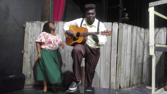 A scene from Theatre Conspiracy's "Seven Guitars," the first play to use the Alliance for the Arts' new audio-description services for the blind and visually impaired.