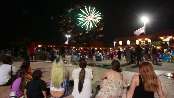 Fireworks light up the night sky at a previous Desert Hot Springs Independence Day festival.