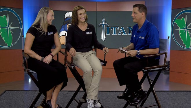 Eastern Florida volleyball coach Andrea Rasmussen and player Megan Graefe talk with host Jeff Radcliffe on the inaugural episode of "Inside Titan Sports."