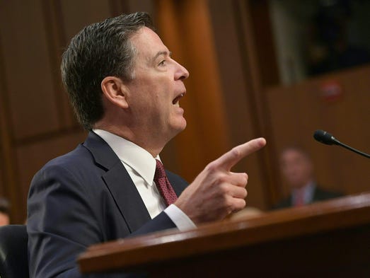 Comey testifies during the Senate Intelligence Committee