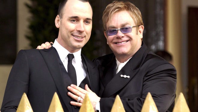 British Music Star Sir Elton John Right And His Partner David Furnish