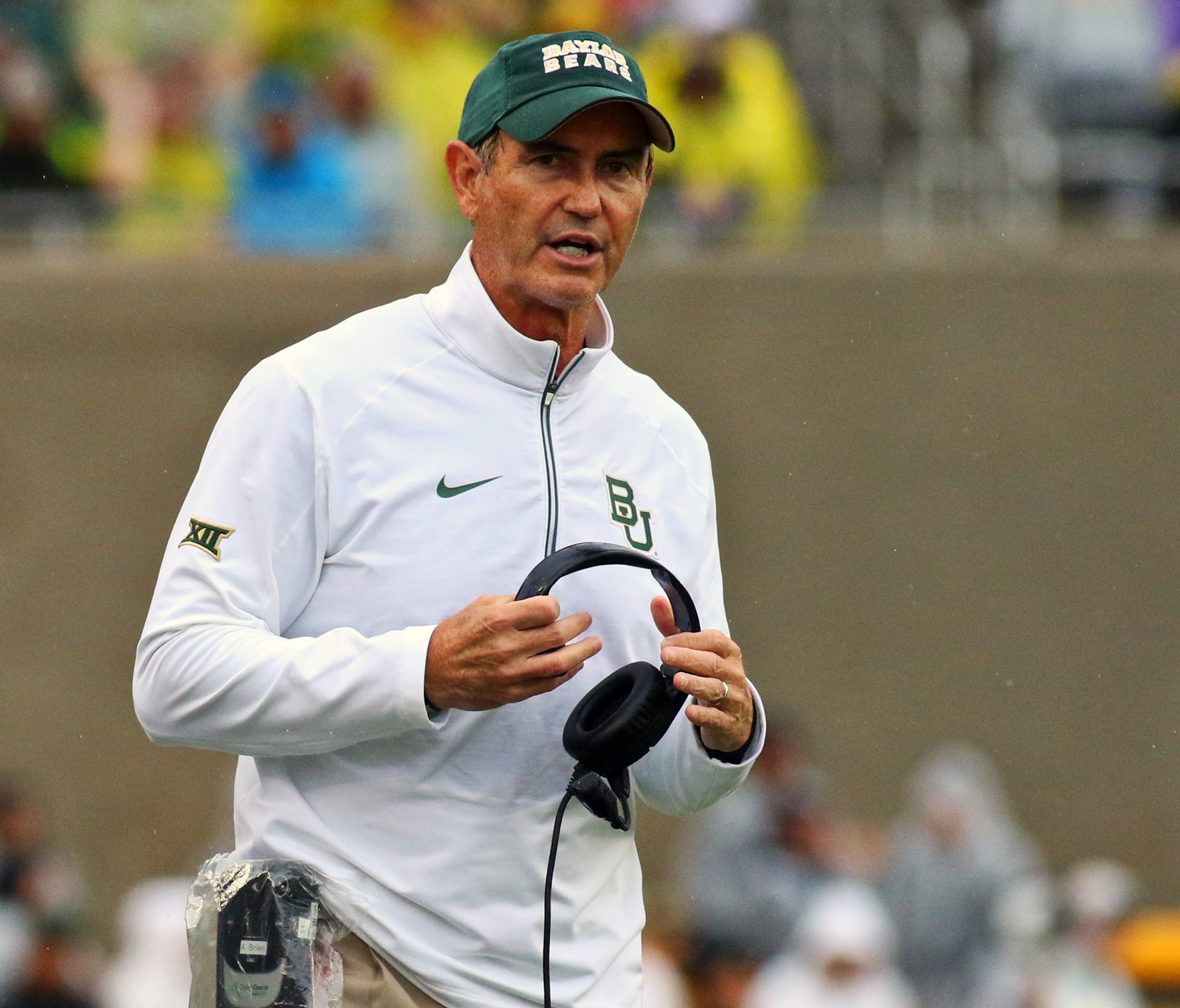 Baylor coach Art Briles stands on the sidelines during his team's game against Iowa State in 2015.